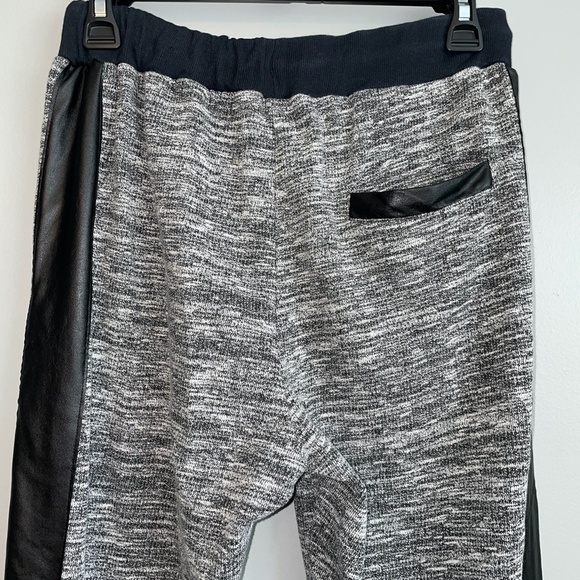 EUC ASOS Marl Lounge Jogger Pants Faux Leather Stripe & Pocket Accent Size 4 - Picture 6 of 8